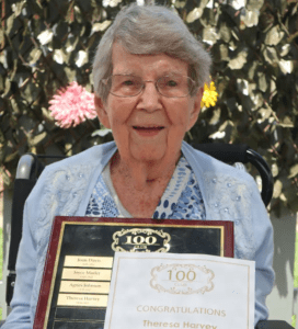 Rockhampton woman Theresa Harvey has been inducted into the Carinity 100 Club for centenarians