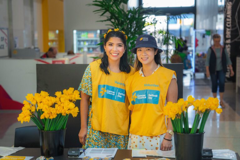 Women with daffodils